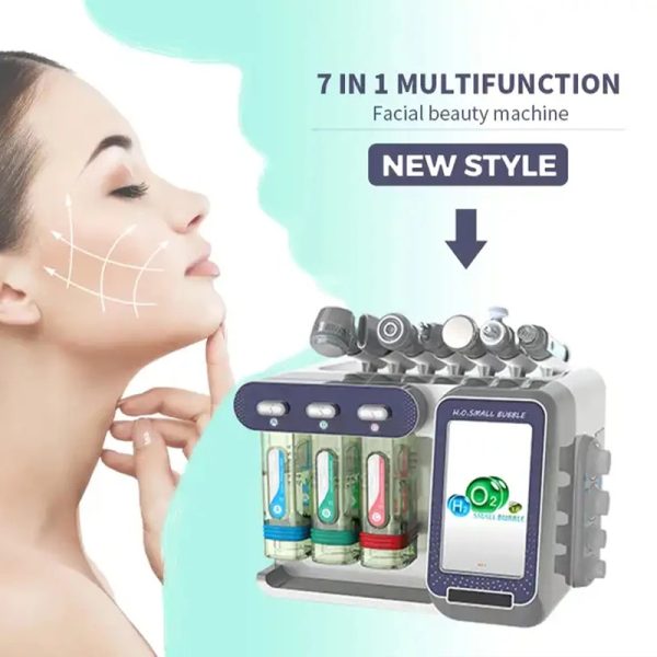Hydrogen-Oxygen Facial Machine – A 7 in 1 Multifunctional Hydra Face Care Device for Skin Moisturizing